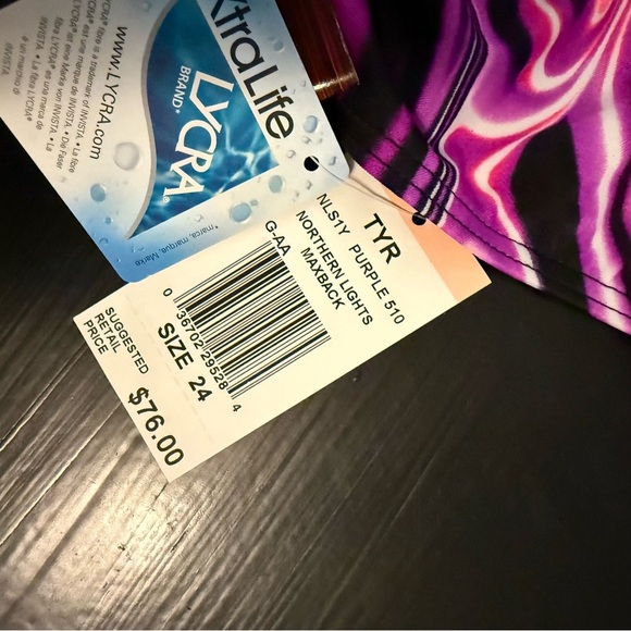 TYR Kids' One Piece Swimsuit in Pink and Black - Picture 3 of 7